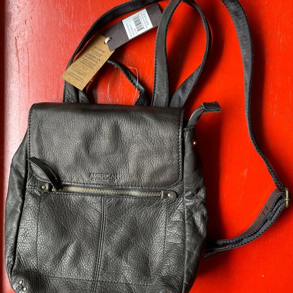 Black Leather Backpack purse